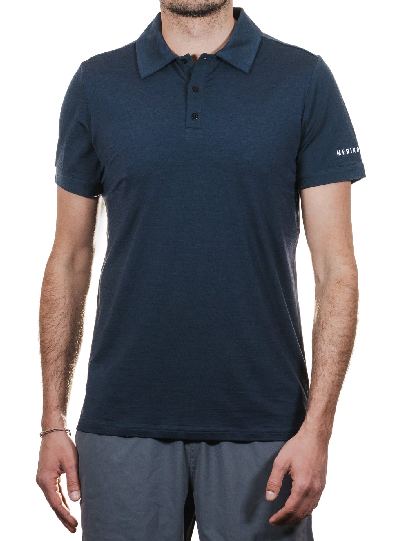 Merino Casual Polo-Shirt mit Tencel - Herren - Dunkelblau