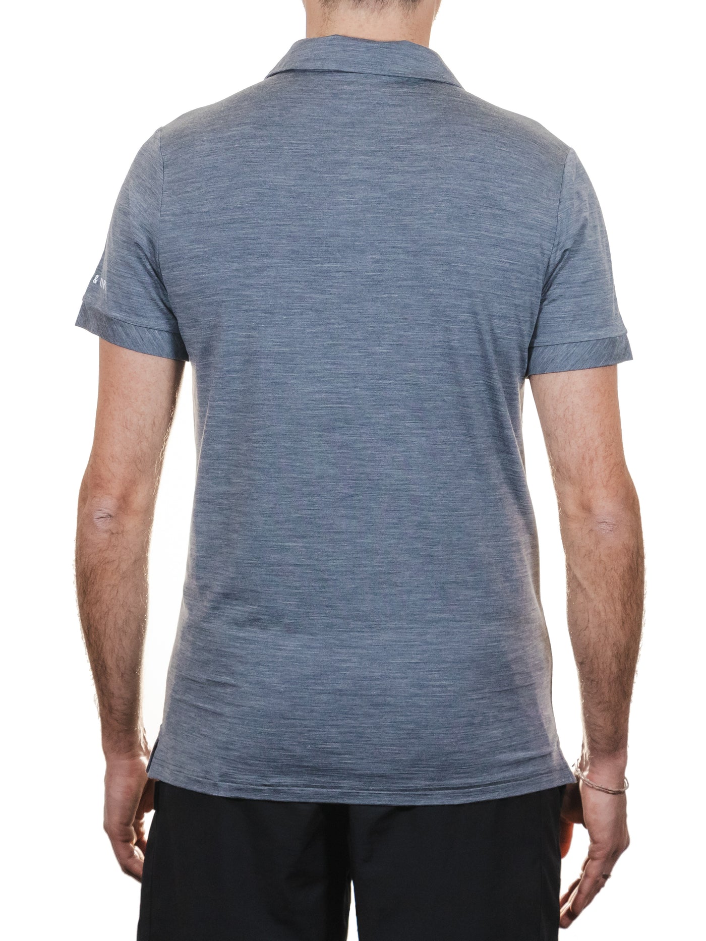 Merino Casual Polo-Shirt mit Tencel - Herren - Grau-meliert