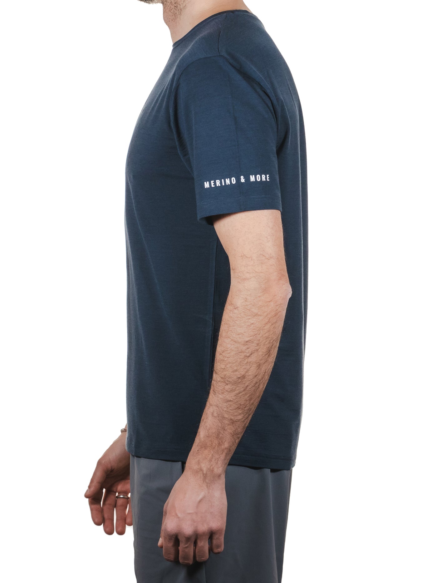 Merino Casual T-Shirt mit Tencel - Herren - Dunkelblau