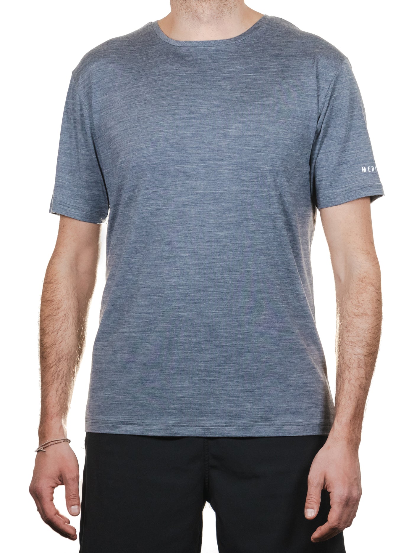 Merino Casual T-Shirt mit Tencel - Herren - Grau-meliert
