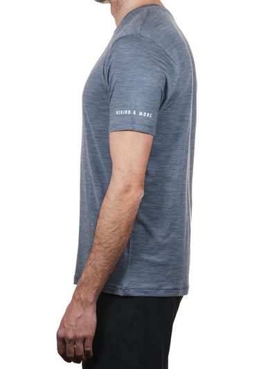 Merino Casual T-Shirt mit Tencel - Herren - Grau-meliert
