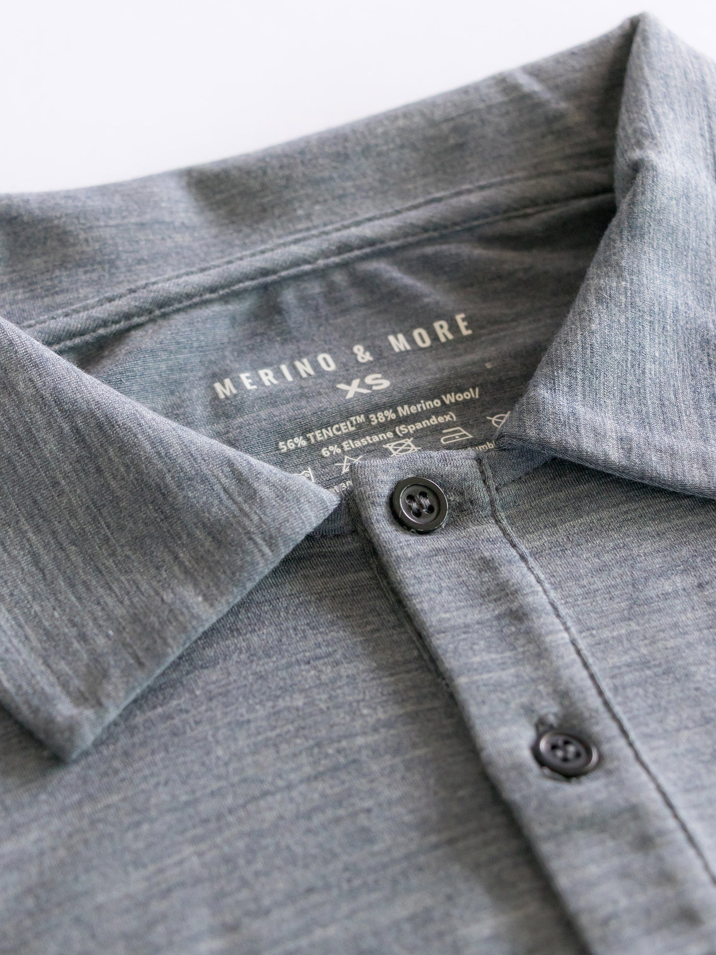 Merino Casual Polo-Shirt mit Tencel - Herren - Grau-meliert