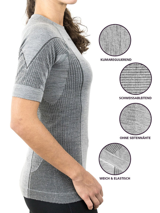 Merino Funktions-Shirt Kurzarm Damen