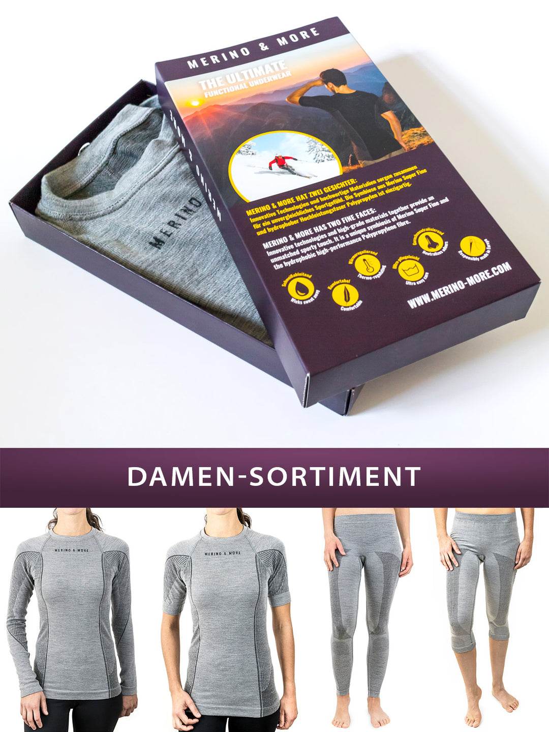 Merino Funktions-Hose 3/4 Damen